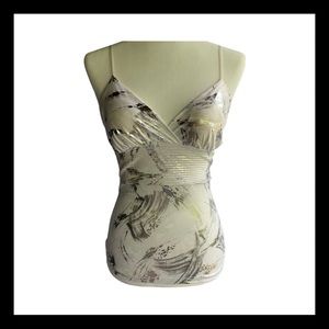 NWT Body Central White, Silver Splash Tank Top Sm